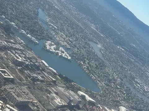 Aerial view during the flight from Mexico toward San Francisco